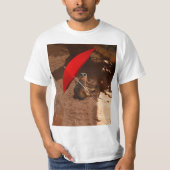 メーカおもしろいットは傘の下に座っていた。 Tシャツ (正面)