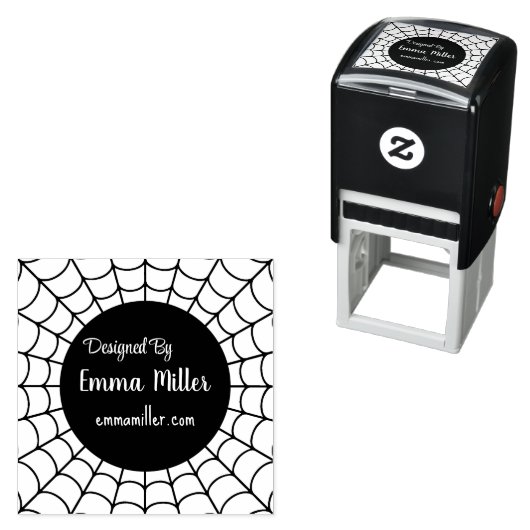 メーカーが設計した黒いハロウィンスパイダーウェブ セルフインキングスタンプ (インサイチュ)