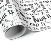 メーカークラフツタイポグラフィプリントブラック ラッピングペーパー (ロールコーナー)