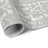 メーカークラフツタイポグラフィプリントホワイト ラッピングペーパー (ロールコーナー)