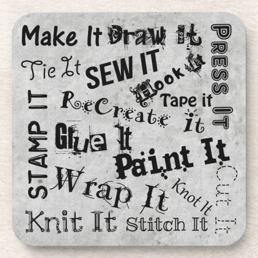 メーカークラフツタイポグラフィ工芸品プリント コースター (正面)