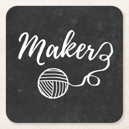 メーカークラフツ&ヤーンタイポグラフィクラフツパーティー スクエアペーパーコースター (正面)
