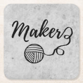 メーカークラフツ&ヤーンタイポグラフィクラフツパーティー スクエアペーパーコースター (正面)