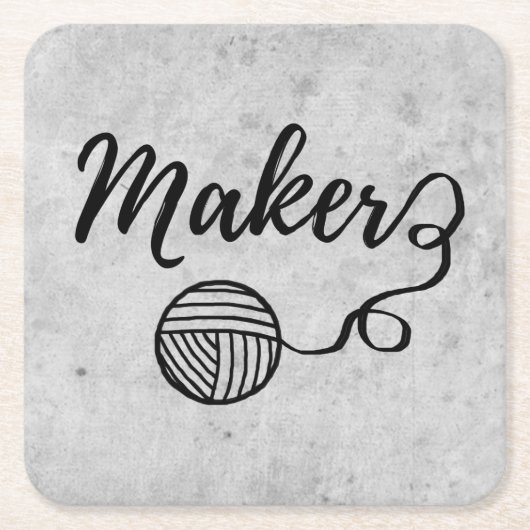 メーカークラフツ&ヤーンタイポグラフィクラフツパーティー スクエアペーパーコースター (正面)