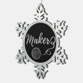 メーカークラフツ&ヤーンタイポグラフィフェイクシルバー スノーフレークピューターオーナメント (右)