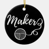 メーカークラフツ&ヤーンタイポグラフィプリント セラミックオーナメント (正面)