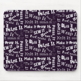 メーカークラフトタイポグラフィプリントダーク マウスパッド