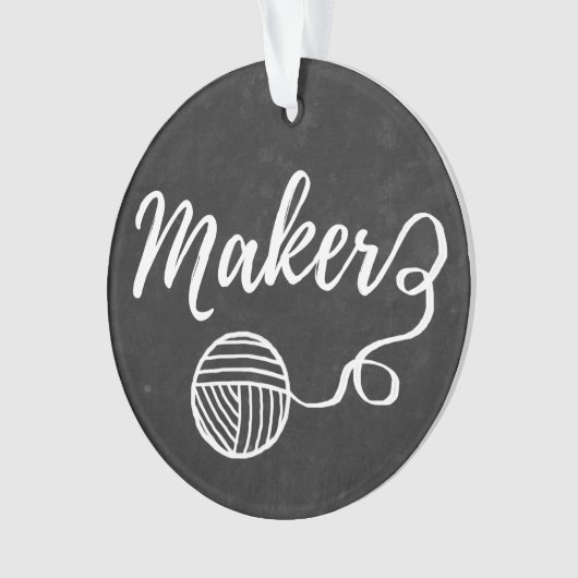 メーカークラフト&ヤーンタイポグラフィシャルボードテクスチャ オーナメント (正面)