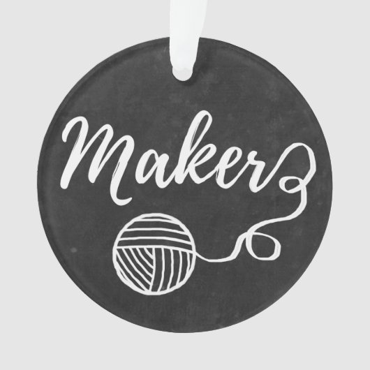 メーカークラフト&ヤーンタイポグラフィシャルボードテクスチャ オーナメント (正面)