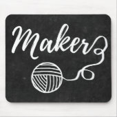 メーカークラフト&ヤーンタイポグラフィシャルボードテクスチャ マウスパッド (正面)