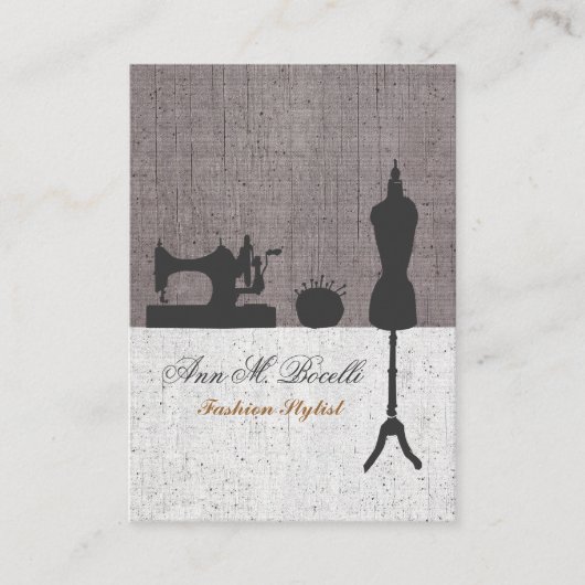 メーカーレトロ裁縫ファッションヴィンテージマネキン 名刺 (正面)