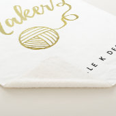 メーカー工芸品タイポグラフィプリント+名前フェイク金ゴールド シェルパブランケット (3/4)