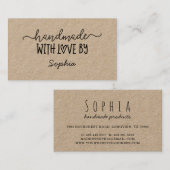 メーカーKraft用ラヴカスタムィーカード付き手作り 名刺 (正面/裏面)