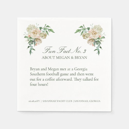 メーガンウェディングレセプションおもしろい事実第3カクテル スタンダードカクテルナプキン (正面)