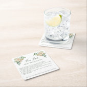 メーガンエレガントな結婚式披露宴おもしろいファクト スクエアペーパーコースター (インサイチュ)