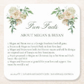 メーガンエレガントな結婚式披露宴おもしろいファクト スクエアペーパーコースター (正面)