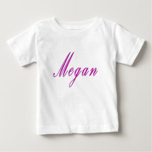 「メーガン」エレガントなピンクの女の子の名前 ベビーTシャツ