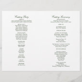 メーガン・クリスチャン結婚折り畳み式プログラム (裏面)