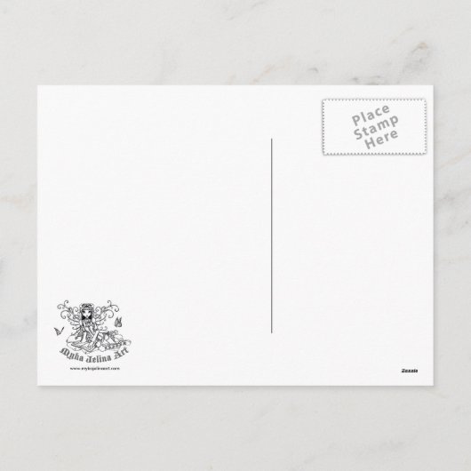 「メーガン」ピンクバレンタイン妖精アートハガキ シーズンポストカード (裏面)