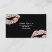 メーキャップアーティストのばら色の金ゴールドのグリッターの唇のタイポグラフィ 名刺 (裏面)