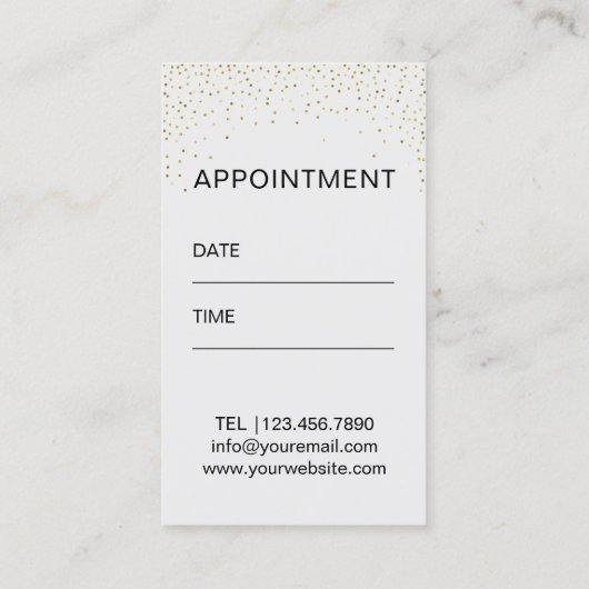メーキャップアーティストのばら色の金ゴールドの唇のサロンのアポイントメント 予約カード (裏面)