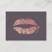 メーキャップアーティストのばら色の金ゴールドの唇の紫色のサロン 名刺 (正面)