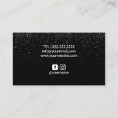 メーキャップアーティストのばら色の金ゴールドの唇の銀のグリッターの滴り 名刺 (裏面)