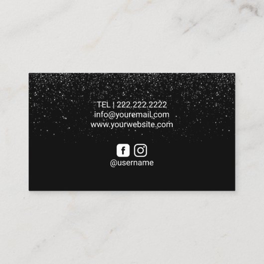 メーキャップアーティストのばら色の金ゴールドの唇の銀のグリッターの滴り 名刺 (裏面)