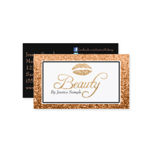 メーキャップアーティストのばら色の金ゴールドの美しいの唇 名刺