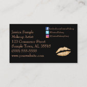 メーキャップアーティストのばら色の金ゴールドの美しいの唇 名刺 (裏面)