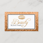 メーキャップアーティストのばら色の金ゴールドの美しいの唇 名刺 (正面)