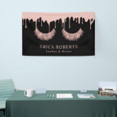 メーキャップアーティストのばら色の金ゴールドの鞭のモダンな点滴注入 横断幕 (トレードショー)