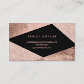 メーキャップアーティストのばら色の金ゴールド色のブロックのタイポグラフィ 名刺 (裏面)
