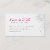 メーキャップアーティストのまつげのCurlerの灰色 名刺 (裏面)