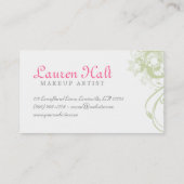 メーキャップアーティストのまつげのCurlerの緑 名刺 (裏面)