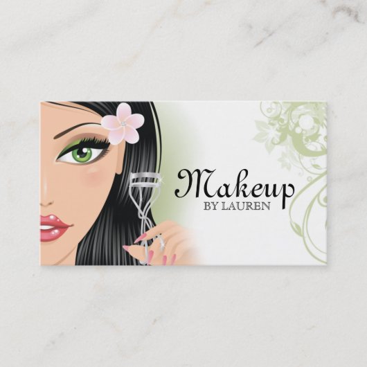 メーキャップアーティストのまつげのCurlerの緑 名刺 (正面)