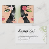 メーキャップアーティストのまつげのCurlerの赤面のブラシの緑 名刺 (正面/裏面)