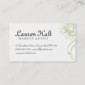 メーキャップアーティストのまつげのCurlerの赤面のブラシの緑 名刺 (裏面)