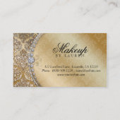 メーキャップアーティストのまつげはCosmetologyの金ゴールドにブラシをかけます 名刺 (裏面)