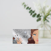 メーキャップアーティストのまつげはCosmetologyの銀にブラシをかけます 名刺 (スタンド正面)