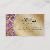 メーキャップアーティストのまつげはCosmetologyピンクgにブラシをかけます 名刺 (裏面)