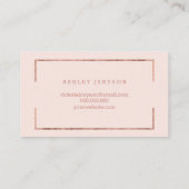 メーキャップアーティストのエレガントなばら色の金ゴールドのタイポグラフィの赤面 名刺 (裏面)