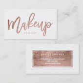 メーキャップアーティストのエレガントなばら色の金ゴールドのタイポグラフィ 名刺 (正面/裏面)