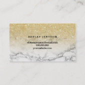 メーキャップアーティストのエレガントなタイポグラフィの金ゴールドのグラデーションな大理石 名刺 (裏面)