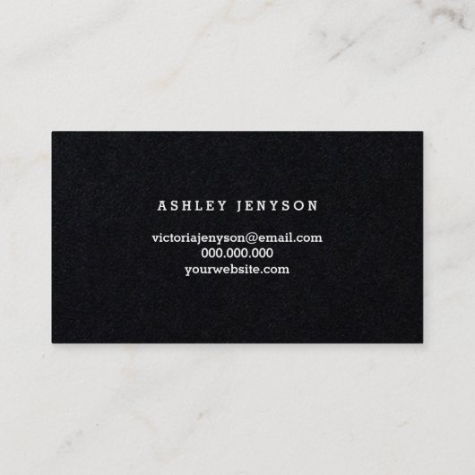 メーキャップアーティストのエレガントなタイポグラフィ 名刺 (裏面)