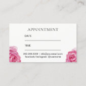 メーキャップアーティストのエレガントな花のサロンのアポイントメント 予約カード (裏面)