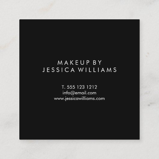メーキャップアーティストのエレガントな金ゴールドの唇 スクエア名刺 (裏面)