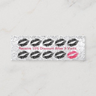 メーキャップアーティストのサロンの黒の唇の銀製のロイヤリティ ロイヤリティカード