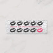 メーキャップアーティストのサロンの黒の唇の銀製のロイヤリティ ロイヤリティカード (正面)