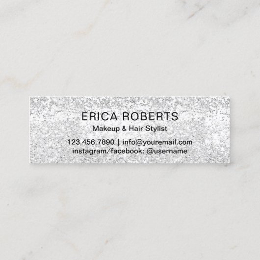 メーキャップアーティストのサロンの黒の唇の銀製のロイヤリティ ロイヤリティカード (裏面)